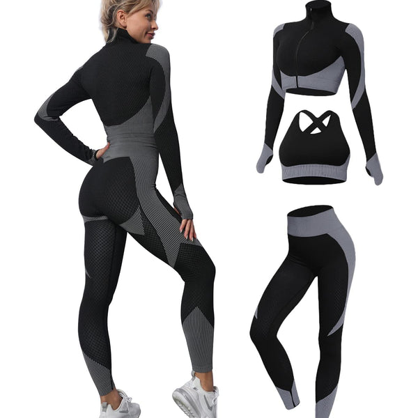 3pcs Seamless Workout Outfit Sets - Yogi Emporium